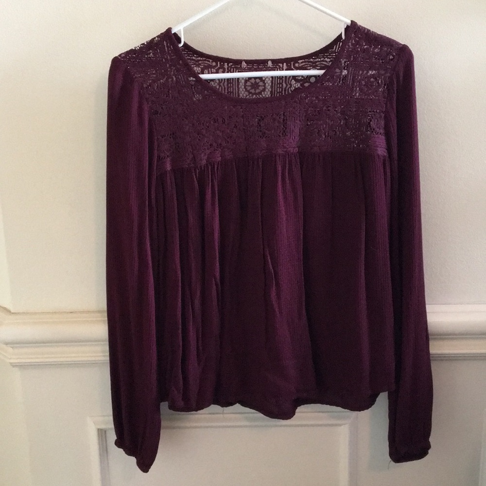 Purple Maroon Boho Style Top